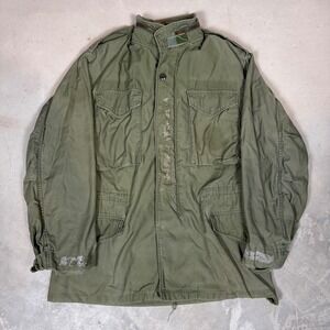 Vintage 70s US Military M-65 Field Jacket OG-107 Cold Weather Coat Olive Green S